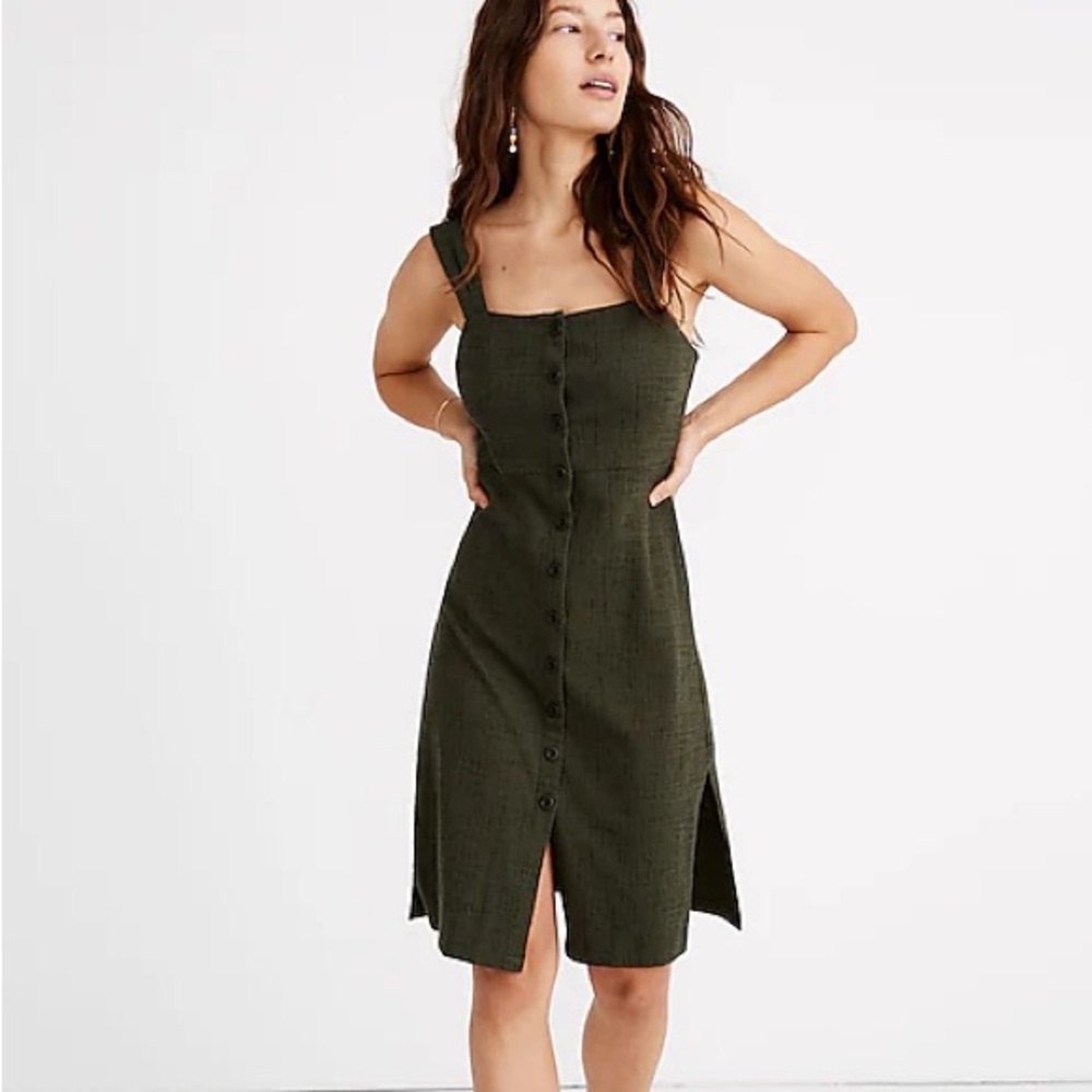 Madewell Texture & Thread Button-Front Tank Dress